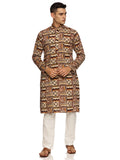 KuJee Crafts Men's Cotton Kalamkari Fabric Kurta.