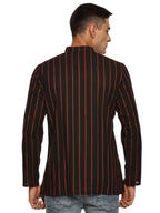 KuJee Crafts Men's Short Cotton Kurta with Dobby Texture in Black Color.