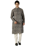 KuJee Crafts Men's Cotton Kalamkari Fabric Kurta Set ( Kurta & Pyjama) with Blue Base (2pcs).